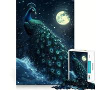 Rompecabezas de 1000 Piezas Pavo Real en la Noche de Invierno para Adolescentes Juguete fácil de Usar y con un diseño Ingenioso Ideal para el Ocio (38x26cm)