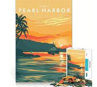 Rompecabezas de 1000 Piezas Pearl Harbor Hawaii,Arte de Corte preciso,Juguete para desarrollar la Capacidad cognitiva,diversión para el Tiempo Libre, Relajante (38x26cm)