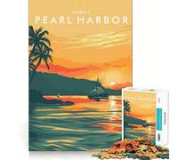 Rompecabezas de 1000 Piezas Pearl Harbor Hawaii,Corte Impecable,Divertido Juego de resolución de Problemas,Juego Gratuito, (50x75cm)