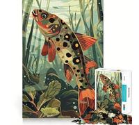 Rompecabezas de 1000 Piezas Peces moteados bajo el Agua para Adolescentes, un desafío Mental Juguete Divertido para Compartir Diseño nítido y Sorprendente 38x52cm