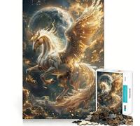 Rompecabezas de 1000 Piezas Pegaso Celestial Ascendente Bordes Lisos Juego Creativo Juguete Tiempo de Juego Acogedor Regalo Divertido de Cumpleaños (50x75cm)