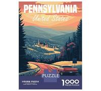 Rompecabezas De 1000 Piezas Pennsylvania Road Trip Rompecabezas para Adultos Juego De Ingenio Análisis Y Lógica Cumpleaños 38x26cm/1000pcs