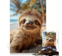 Rompecabezas de 1000 Piezas Perezoso Feliz en la Playa para Adultos Juguete de lógica Pura Diversión Relajante Corte preciso Regalo increíble 38x52cm