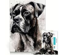 Rompecabezas de 1000 Piezas Perro bóxer,compañero Fiel,diseño de Corte preciso,Juguete para estimular la Mente,Juego fácil de Jugar,Regalo Ideal para cumpleaños 38x52cm