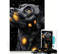 Rompecabezas de 1000 Piezas Perro Rottweiler Negro con Manchas Doradas,diseño de Animales con Bordes Finos,Juguete Creativo,Ideal para el Tiempo Libre o como Regalo de cumpleaños 38x26cm