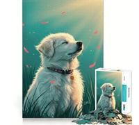 Rompecabezas de 1000 Piezas Perro Sereno a la luz del Sol para Adolescentes Juguete Que desafía la Mente Pasatiempo Tranquilo Corte preciso Regalo de Temporada (50x75cm)