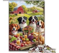 Rompecabezas de 1000 Piezas Perros en un Picnic para Adultos y Adolescentes ¡Disfruta de Tus Vacaciones en casa! Cada Pieza es única Juego desafiante y Divertido para Toda la Familia (26x38cm)