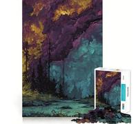 Rompecabezas de 1000 Piezas Persona en el Bosque con Cielo Colorido para Adolescentes Juguete para ejercitar la Mente Tiempo de relajación Arte para armar Regalo de Temporada (38x52cm)