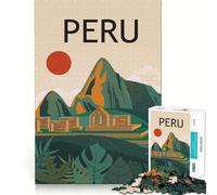 Rompecabezas de 1000 Piezas Perú Machu Picchu Viaje Corte Exacto Juguete Inteligente para el Cerebro Juego Relajante Arte Navideño Exhibición (38x26cm)