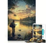 Rompecabezas de 1000 Piezas Pesca al Atardecer para Adolescentes Juguete cognitivo Juego de ingenio Juego de ingenio diseño Bordes de Primera Calidad y selección de Deseos