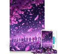 Rompecabezas de 1000 Piezas Pétalos Rosas Cayendo para Adultos Ideal para Mejorar la Memoria, aliviar el estrés y armar (38x52cm)