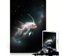 Rompecabezas de 1000 Piezas Pez Pescador en el Espacio para Adolescentes Desarrolla la Capacidad analítica, es Relajante, Ideal para el Tiempo Libre Regalar en Navidad (38x52cm)