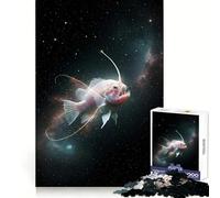 Rompecabezas de 1000 Piezas Pez Pescador en el Espacio para Adultos Estimula la agudeza Mental, Proporciona un Entretenimiento Tranquilo y Ofrece Bordes Suaves Un Regalo entrañable (50x75cm)