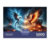 Rompecabezas De 1000 Piezas Phoenix Vs. Dragon Battle Rompecabezas para Adultos Juego De Ingenio Análisis Y Lógica Cumpleaños 70x50cm/1000pcs