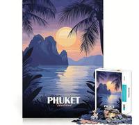 Rompecabezas de 1000 Piezas Phuket Tailandia Isla Tropical Puesta de Sol Juego de Arte y Pensamiento Juego de Retiro (50x75cm)