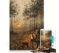 Rompecabezas de 1000 Piezas Piano en el Bosque para Adultos Ideal para estimular la Memoria Pasatiempo para el hogar Decoración de Pared con imágenes (38x52cm)