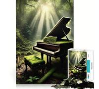 Rompecabezas de 1000 Piezas Piano en la Jungla para Adolescentes Juguete Intelectual para Disfrutar en Familia Corte de Calidad (38x52cm)
