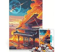 Rompecabezas de 1000 Piezas Piano Jazz Fuego, Juego de ingenio, Desestresante Intelectual, Regalo de cumpleaños, Regalos, 38x52cm