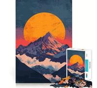 Rompecabezas de 1000 Piezas Pico de la Montaña al Atardecer para Adultos, Juguete de lógica, Juego de Interior, Corte de precisión, Regalo Ideal 38x26cm