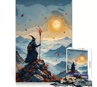 Rompecabezas de 1000 Piezas Pico de la Montaña del Mago para Adolescentes, otoño, Entrenamiento de concentración, Actividad de Ocio, unión precisa, Regalo considerado (38x26cm)