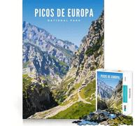 Rompecabezas de 1000 Piezas Picos de Europa NTL Park Exact Cut Play Juguete Inteligente para el Cerebro Juego de relajación Exhibición de Arte navideño (38x26cm)