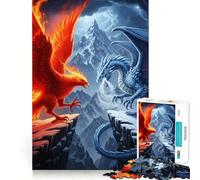 Rompecabezas de 1000 Piezas Picos de montaña del Fénix contra el Dragón para Adolescentes Juguete de lógica para Jugar en Grupo Corte de precisión Regalo Original (38x26cm)