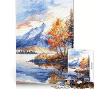 Rompecabezas de 1000 Piezas Picos del Lago de Otoño para adolescentesEjercicio mentalRecreación ligeraCierre seguroRegalo único(50x75cm)