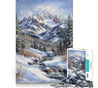 Rompecabezas de 1000 Piezas Picos nevados para Adolescentes Juguete para ejercitar la Mente Diseño Relajante Regalo Ideal para armar (38x52cm)