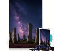 Rompecabezas de 1000 Piezas Piedras de Callanish Bajo la Vía Láctea Bordes Lisos Juego de Concentración Divertido Juego de Momentos Acogedores Regalo de Cumpleaños (38x52cm)