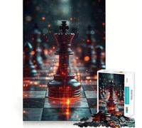 Rompecabezas de 1000 Piezas,Pieza de ajedrez del Rey Negro,Juego de Bordes, Juguete para Entrenar la Mente,diversión para Jugar despacio,Regalo de cumpleaños 38x26cm