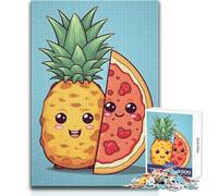 Rompecabezas de 1000 Piezas Piña, Pizza y Amor Aprendizaje Consciente Juego Divertido Celebraciones alegres Tamaño 38x26cm