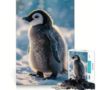 Rompecabezas de 1000 Piezas Pingüino en la Colina de la Nieve para Adolescentes Mejora la Memoria Suave y Relajante Corte Premium Sorpresa de cumpleaños (50x75cm)