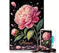 Rompecabezas de 1000 Piezas Pink Peony Honor in Full Bloom para Adultos Juguete Inteligente para el hogar Disfrute de Bordes Afilados Artículo de Santa Claus (38x52cm)