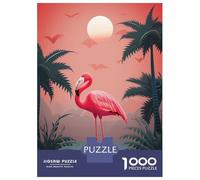 Rompecabezas De 1000 Piezas Pink Tropical Flamingo 02 Rompecabezas para Adultos Juego De Ingenio Decoración Perfecta Cumpleaños Y Navidad 52x38cm/1000pcs