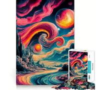 Rompecabezas de 1000 Piezas Pintando al Mundo Rosa para Adolescentes Rompecabezas para estimular la Memoria, sin estrés, Corte Suave, Regalo artístico (38x52cm)