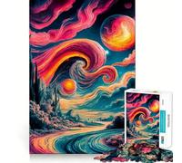 Rompecabezas de 1000 Piezas Pintando al Mundo Rosa para Adultos, Juguete para ejercitar la Mente, Alivio del estrés, decoración de Pared con Bordes definidos (38x26cm)