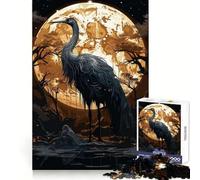 Rompecabezas de 1000 Piezas Pintando la Cigüeña Negra para Adolescentes Juego Inteligente de Rompecabezas Tiempo de Aprendizaje Imagen para armar Un Regalo Encantador (50x75cm)