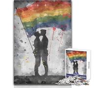 Rompecabezas de 1000 Piezas: Pintura de la Bandera del Orgullo Gay, Juguete de precisión, Tranquilo, Divertido y para el Tiempo Libre, tamaño 50x75cm