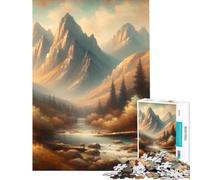 Rompecabezas de 1000 Piezas Pintura de un Arroyo de montaña Sereno Difícil y desafiante Análisis y lógica Juguetes de Bricolaje para Mayores de 14 años 38x26cm