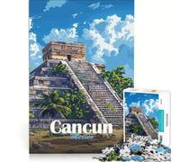 Rompecabezas de 1000 Piezas Pirámide Maya de Cancún, Juguete Educativo, Reto para Completar, Cumpleaños y Navidad 50x75cm