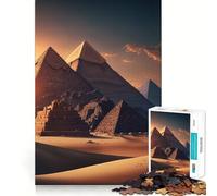 Rompecabezas de 1000 Piezas Pirámides al Atardecer de Giza para Adolescentes Juguete de lógica Clara, Ligero y Relajante Corte Perfecto Regalo conmovedor (38x52cm)