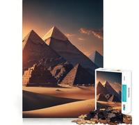 Rompecabezas de 1000 Piezas Pirámides al Atardecer de Giza para Adultos Juguete Inteligente para el hogar Decoración de Pared con Corte preciso (50x75cm)