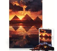 Rompecabezas de 1000 Piezas Pirámides al Atardecer para Adolescentes Juego Inteligente de Rompecabezas Tiempo de Aprendizaje Imagen para armar Un Regalo Encantador (38x52cm)