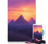 Rompecabezas de 1000 Piezas Pirámides al Atardecer para Adolescentes Juego Inteligente de Rompecabezas Tiempo de Aprendizaje Imagen para armar Un Regalo Encantador (38x26cm)