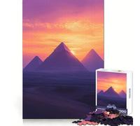 Rompecabezas de 1000 Piezas Pirámides al Atardecer para Adolescentes Juego Inteligente de Rompecabezas Tiempo de Aprendizaje Imagen para armar Un Regalo Encantador (38x26cm)