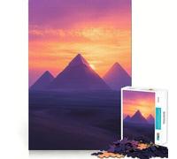 Rompecabezas de 1000 Piezas Pirámides al Atardecer para Adultos Juguete Inteligente para el hogar Decoración de Pared con Corte preciso (50x75cm)