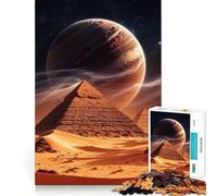 Rompecabezas de 1000 Piezas Pirámides bajo Cielo alienígena para Adolescentes Juguete Educativo para Toda la Familia Corte de Calidad Regalo Elegante (38x26cm)