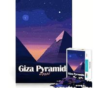 Rompecabezas de 1000 Piezas Pirámides de Giza de Noche Arte de Corte preciso Juguete para desarrollar la Capacidad cognitiva Diversión para el Tiempo Libre Regalo navideño Relajante (38x26cm)