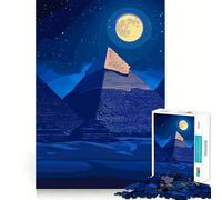 Rompecabezas de 1000 Piezas Pirámides egipcias de Noche Encaja a la perfección Juguete artístico para desarrollar la Creatividad y la Capacidad de relajación Ideal para la decoración navideña 38x26cm