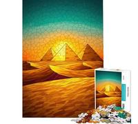 Rompecabezas de 1000 Piezas Pirámides egipcias en Mosaico Un Reto Educativo y desafiante para Toda la Familia Apto para Mayores de 14 años (38x26cm)